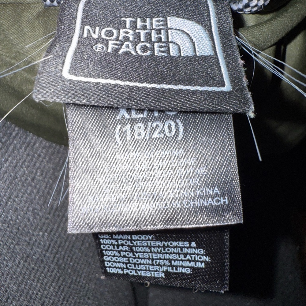 The North Face Olive and Black Puffer Jacket with Orange Accents - Picture 7 of 7
